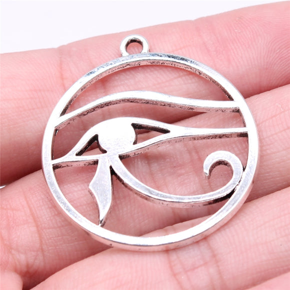 WYSIWYG 5pcs 39x35mm Eye Of Horus Charms Antique Silver Color For DIY Jewelry Making Zinc Alloy Charms Pendant Jewelry Findings