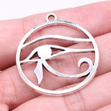 WYSIWYG 5pcs 39x35mm Eye Of Horus Charms Antique Silver Color For DIY Jewelry Making Zinc Alloy Charms Pendant Jewelry Findings