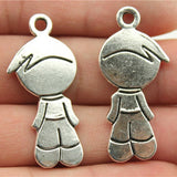 WYSIWYG 5pcs 40x18mm Boy Charms Antique Silver Color Charms For Jewelry Making Jewelry Findings