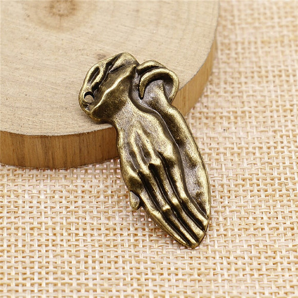 WYSIWYG 5pcs 40x19mm Applaud Hand Charms For Jewelry Making Antique Bronze Color Charms Pendants Jewelry Accessories