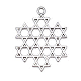WYSIWYG 5pcs 40x31mm Star Of David Charms For Jewelry Making Antique Silver Color Charm Pendant Jewelry Accessories