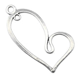 WYSIWYG 5pcs 41x20mm Hollow Charms Heart DIY Heart Charms Hollow Hollow Heart Charm For Jewelry Making