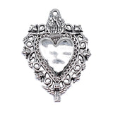 WYSIWYG 5pcs 41x29mm Antique Silver Color Gothic Skull Heart Charms For Jewelry Making