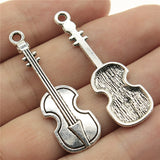 WYSIWYG 5pcs 42x13mm Violin Charm Pendants For Jewelry Making Musical Instrument Violin Pendants Charm