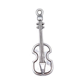 WYSIWYG 5pcs 42x13mm Violin Charm Pendants For Jewelry Making Musical Instrument Violin Pendants Charm