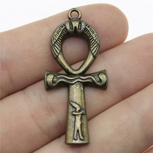 WYSIWYG 5pcs 43x19mm Ankh Cross Charms Pendant Egyptian Cross Charms EF3659