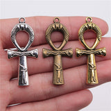 WYSIWYG 5pcs 43x19mm Ankh Cross Charms Pendant Egyptian Cross Charms EF3659