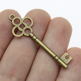 WYSIWYG 5pcs 46x15mm Antique Silver Color Antique Bronze Key Charms Findings Key Charms For Jewelry Making Key Charms