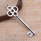 WYSIWYG 5pcs 46x15mm Antique Silver Color Antique Bronze Key Charms Findings Key Charms For Jewelry Making Key Charms