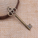 WYSIWYG 5pcs 46x15mm Antique Silver Color Antique Bronze Key Charms Findings Key Charms For Jewelry Making Key Charms