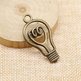 WYSIWYG 5pcs 46x24mm Light Bulb Charms DIY Jewelry Findings Antique Silver Color Antique Bronze Color For Jewelry Making