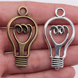 WYSIWYG 5pcs 46x24mm Light Bulb Charms DIY Jewelry Findings Antique Silver Color Antique Bronze Color For Jewelry Making