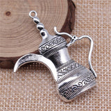 WYSIWYG 5pcs 46x41mm Flagon Pendant Charms Antique Silver Color For Jewelry Making Zinc Alloy Jewelry Findings