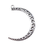 WYSIWYG 5pcs 49x34mm Hearts Moon Charms Antique Silver Color Charms For Jewelry Making Jewelry Findings