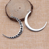 WYSIWYG 5pcs 49x34mm Hearts Moon Charms Antique Silver Color Charms For Jewelry Making Jewelry Findings