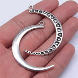 WYSIWYG 5pcs 49x34mm Hearts Moon Charms Antique Silver Color Charms For Jewelry Making Jewelry Findings