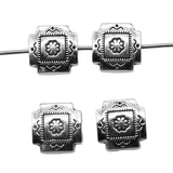 WYSIWYG 5pcs 4x10mm Small Square Beads DIY Metal Alloy Jewelry Findings Antique Silver Color