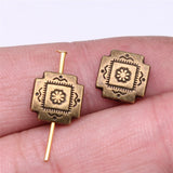 WYSIWYG 5pcs 4x10mm Small Square Beads DIY Metal Alloy Jewelry Findings Antique Silver Color
