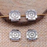 WYSIWYG 5pcs 4x10mm Small Square Beads DIY Metal Alloy Jewelry Findings Antique Silver Color