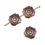 WYSIWYG 5pcs 4x10mm Small Square Beads DIY Metal Alloy Jewelry Findings Antique Silver Color