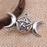 5pcs 5 Colors 30x16mm Crescent Moon Goddess Star Charms Pendant EF3699