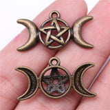 5pcs 5 Colors 30x16mm Crescent Moon Goddess Star Charms Pendant EF3699
