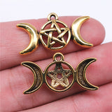 5pcs 5 Colors 30x16mm Crescent Moon Goddess Star Charms Pendant EF3699