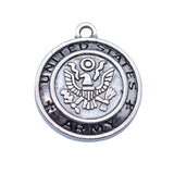 WYSIWYG 5pcs 5 Styles 20x23mm Antique Silver Color U.S. Army Police Identification Signage Pendant For DIY Jewelry Making
