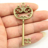 WYSIWYG 5pcs 69mm Key Charms For Jewelry Making DIY Jewelry Findings Antique Silver Color Antique Bronze Color