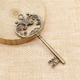 WYSIWYG 5pcs 69mm Key Charms For Jewelry Making DIY Jewelry Findings Antique Silver Color Antique Bronze Color