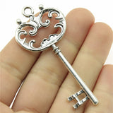 WYSIWYG 5pcs 69mm Key Charms For Jewelry Making DIY Jewelry Findings Antique Silver Color Antique Bronze Color
