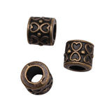 WYSIWYG 5pcs 8x8x8mm Heart European Big Hole Bead Charm Heart Beads Fit DIY Bracelets Heart Alloy Space Loose Beads