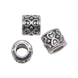 WYSIWYG 5pcs 8x8x8mm Heart European Big Hole Bead Charm Heart Beads Fit DIY Bracelets Heart Alloy Space Loose Beads