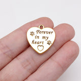 WYSIWYG 5pcs Charms 21x20mm Forever In My Heart Charms For Jewelry Making Antique Silver Color DIY Jewelry Findings Pendant