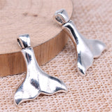 WYSIWYG 5pcs Charms 24x20mm Whale Tail Charms Antique Silver Color Pendant For Jewelry Making DIY Jewelry Findings