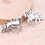 WYSIWYG 5pcs Charms 30x19mm Horse Charms For Jewelry Making Antique Silver Color DIY Jewelry Findings Pendant