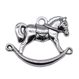 WYSIWYG 5pcs Charms 30x23mm Rocking Horse Charms For Jewelry Making DIY Jewelry Findings Antique Silver Color Alloy Charms