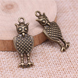 WYSIWYG 5pcs Charms 31x13mm Owl Charms For Jewelry Making DIY Jewelry Findings Antique Bronze Color Alloy Charms Pendant