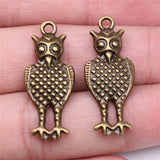 WYSIWYG 5pcs Charms 31x13mm Owl Charms For Jewelry Making DIY Jewelry Findings Antique Bronze Color Alloy Charms Pendant