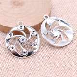 WYSIWYG 5pcs Charms 34x30mm Chakra Charms For Jewelry Making Antique Silver Color DIY Jewelry Findings Pendant