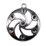 WYSIWYG 5pcs Charms 34x30mm Chakra Charms For Jewelry Making Antique Silver Color DIY Jewelry Findings Pendant