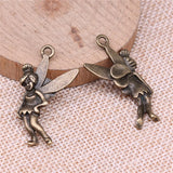 WYSIWYG 5pcs Charms 37x20mm Angel Charms Pendant Antique Bronze Color For Jewelry Making DIY Jewelry Findings