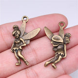 WYSIWYG 5pcs Charms 37x20mm Angel Charms Pendant Antique Bronze Color For Jewelry Making DIY Jewelry Findings