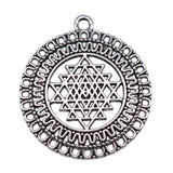 WYSIWYG 5pcs Charms 40x35mm Flower Of Life Charms For Jewelry Making DIY Jewelry Findings Antique Silver Color Alloy Pendant