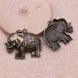WYSIWYG 5pcs Charms 42x34mm Elephant Charms For Jewelry Making DIY Jewelry Findings Antique Silver Color Alloy Charms Pendant