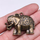 WYSIWYG 5pcs Charms 42x34mm Elephant Charms For Jewelry Making DIY Jewelry Findings Antique Silver Color Alloy Charms Pendant