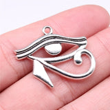 WYSIWYG 5pcs Charms Ancient Egypt Eye Of Horus 33x27mm Antique Silver Color Pendants Making DIY Handmade Finding Jewelry Ef3661