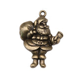 WYSIWYG 5pcs Charms Christmas Santa Claus Gift 33x25mm Antique Silver Color Plated Pendants Making DIY Handmade Tibetan Jewelry