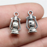 WYSIWYG 5pcs Charms Lantern Kerosene Lamp 19x10mm Antique Silver Color Pendant Lantern Kerosene Lamp Charms Jewelry Findings