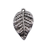 WYSIWYG 5pcs Charms Leaves 15x24mm Antique Silver Color Pendant Leaves Charms For Jewelry Making Jewelry Findings